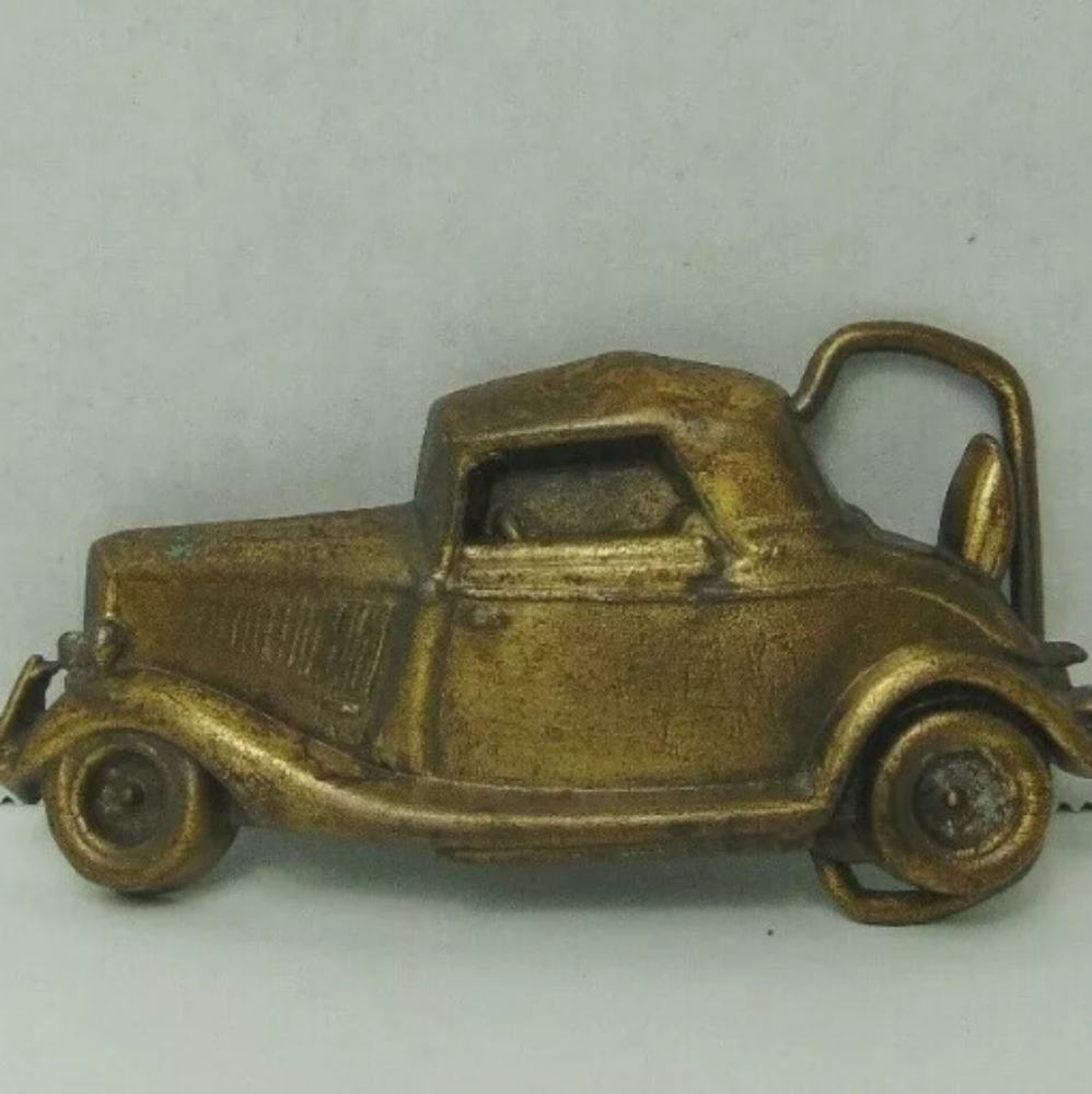 Vintage Brass Hot Rod belt buckle